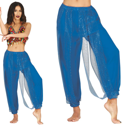 Blue belly dance trousers