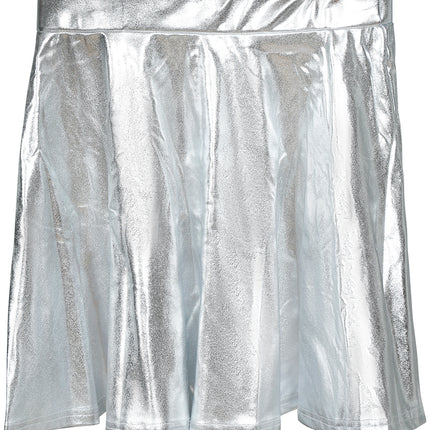 Metallic silver skirt, women