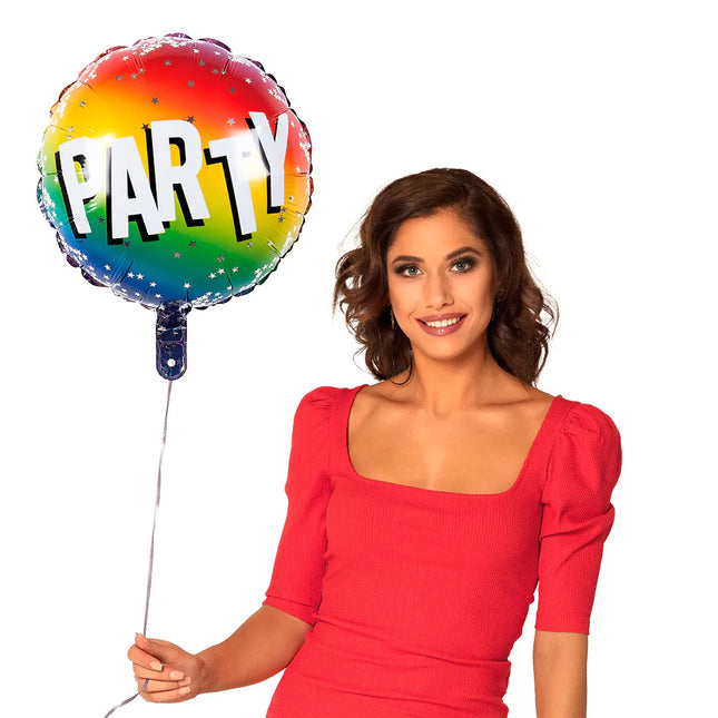 Party Helium Ballon Regenboog Leeg 45cm