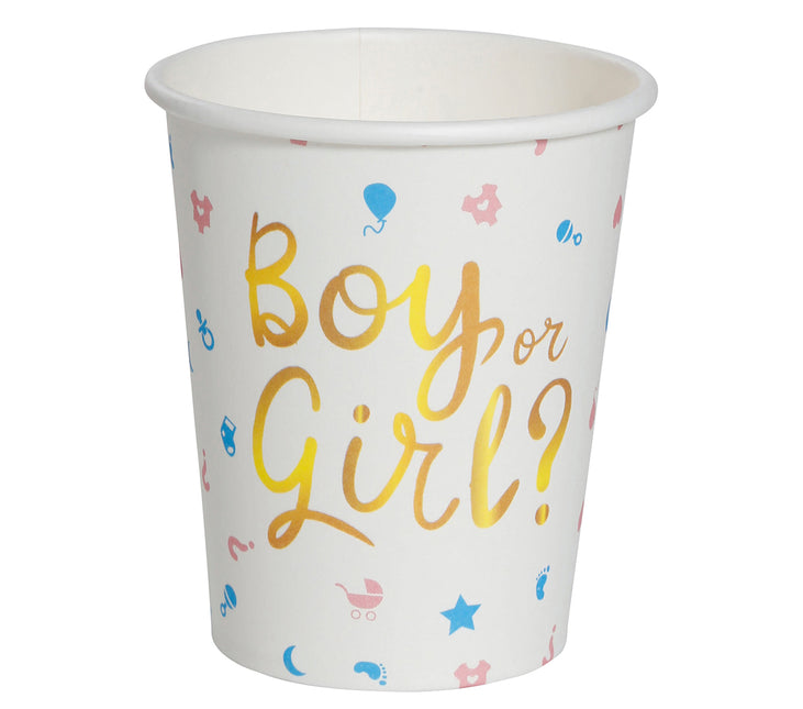 Gender Reveal Bekers 200ml 6st