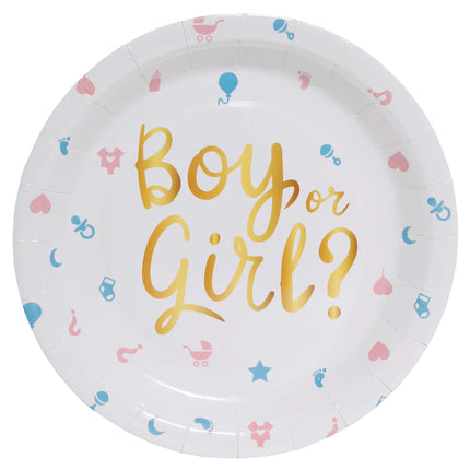 Gender Reveal Borden Boy Or Girl 23cm 6st