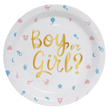 Gender Reveal Borden Boy Or Girl 23cm 6st