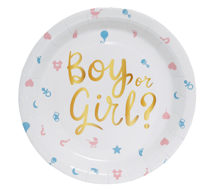 Gender Reveal Borden Boy Or Girl 23cm 6st