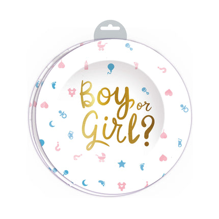 Gender Reveal Borden Boy Or Girl 23cm 6st