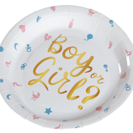 Gender Reveal Borden Boy Or Girl 23cm 6st