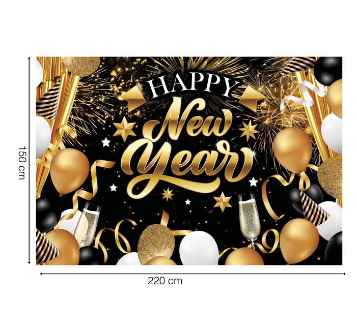 Happy New Year Wanddecoratie 2,2m