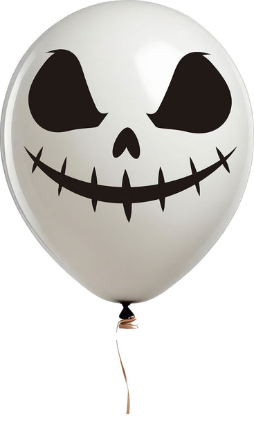 Halloween Ballonnen Wit Geest 30cm 10st