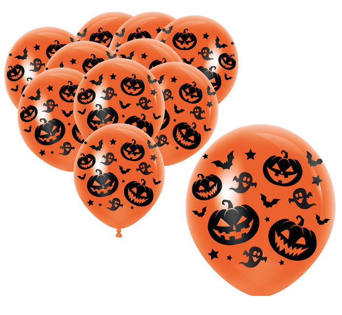 Halloween Ballonnen Oranje 30cm 10st