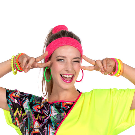 Neon 80S Armband Dames Kralen 4st