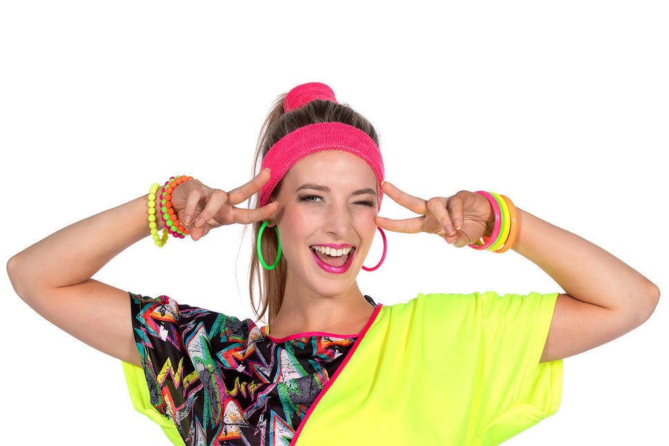 Neon 80S Armband Dames Kralen 4st