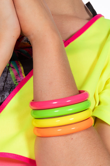 Neon 80S Armband Dames 4st