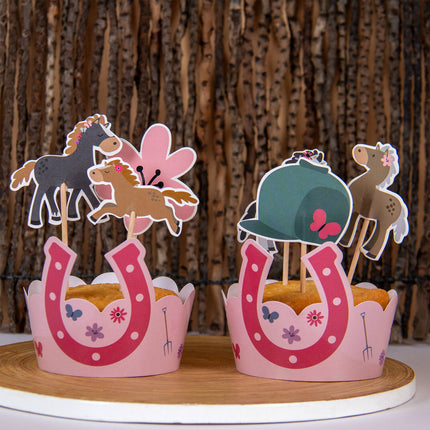 Paard Cupcake Toppers 12 delig