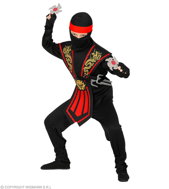 Kombat Ninja Rood Met Wapens Kostuum Kind