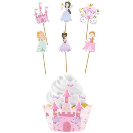 Cupcake Decoratie Set - Pretty Princess - 6 sets