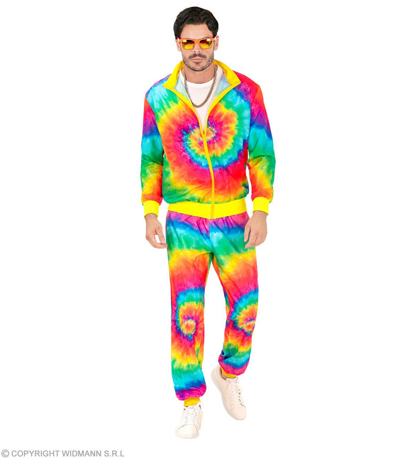 Trainingspak Hippie Neon Tie Dye Kostuum