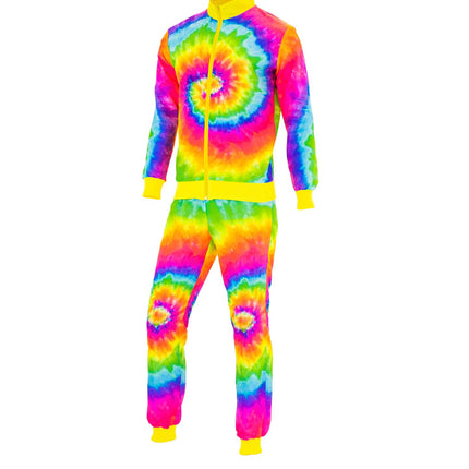 Trainingspak Hippie Neon Tie Dye Kostuum