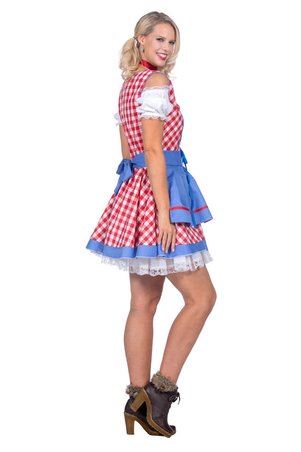 Dirndl Jurk Oktoberfest Rood Geblokt