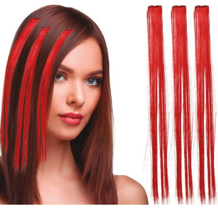 Hair Extensions Rood 50cm 3st