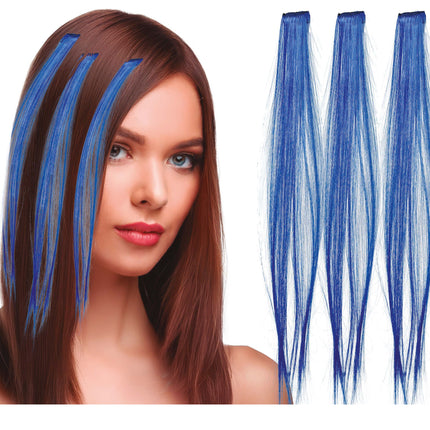 Hair Extensions Blauw 50cm 3st