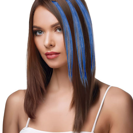 Hair Extensions Blauw 50cm 3st