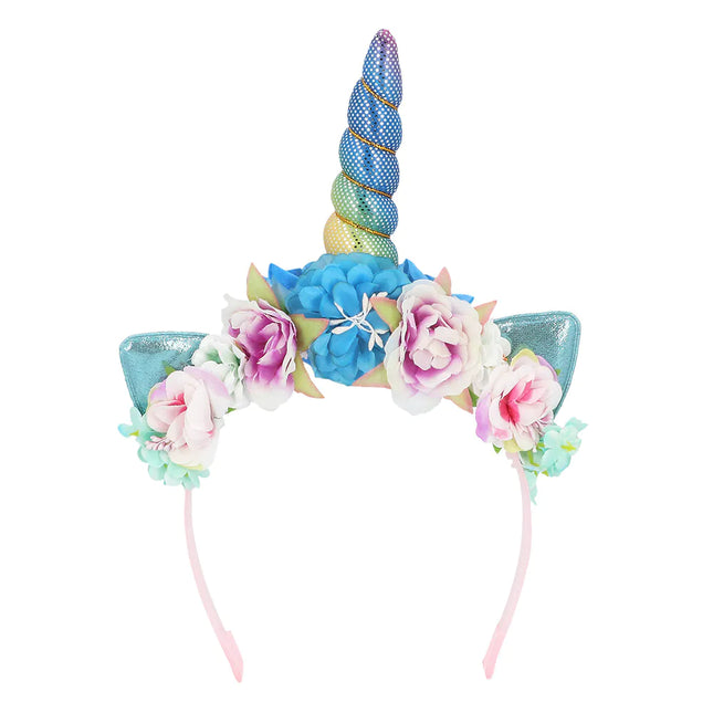 Unicorn Haarband Gekleurd Met Bloemen