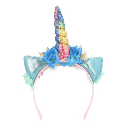 Unicorn Haarband Gekleurd Met Bloemen