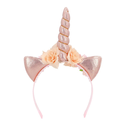 Unicorn Haarband Roze Met Bloemen