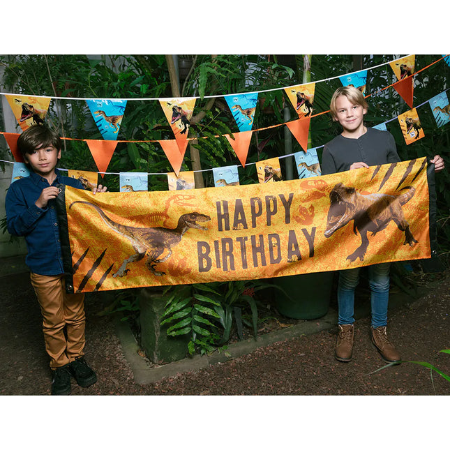 Polyester Banner T-Rex 'Happy Birthday'