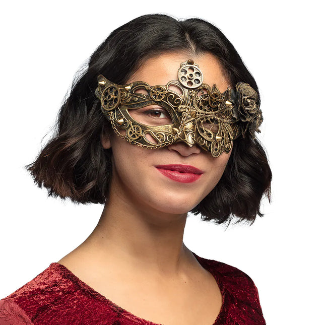 Steampunk Oogmasker Goud