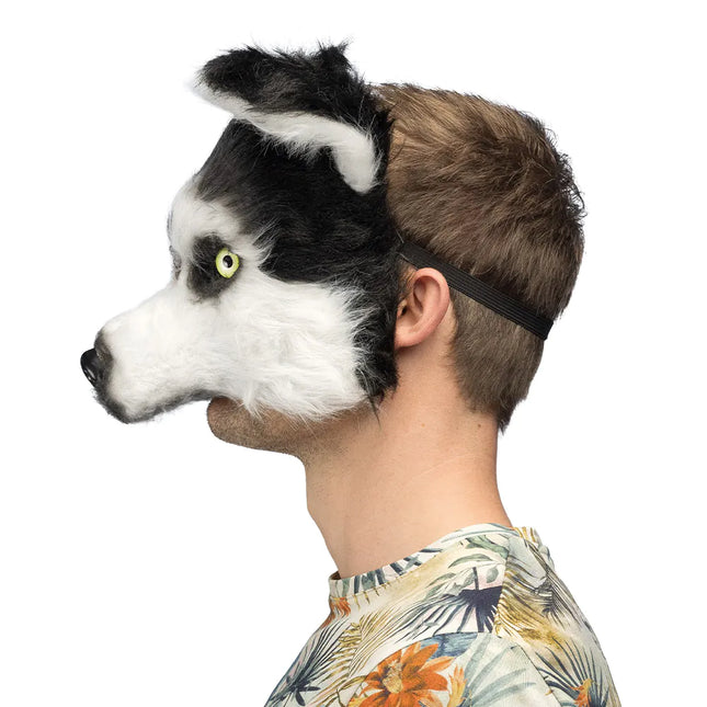 Zwart Witte Masker Husky Pluche