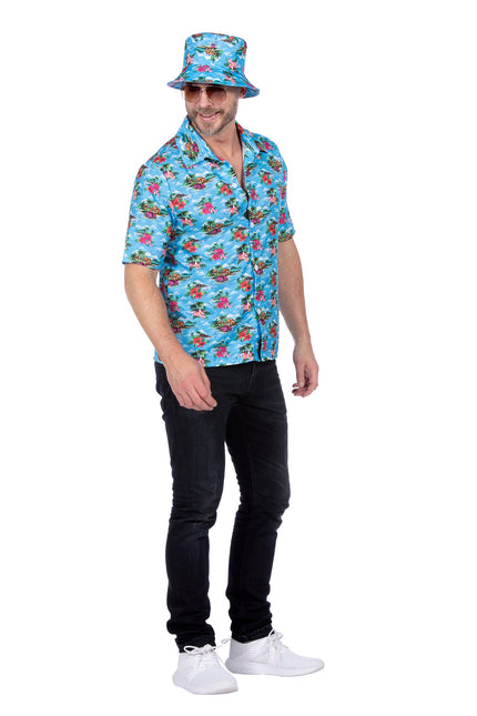 Hawaiishirt lichtblauw (V)