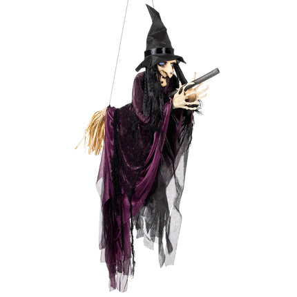 Halloween Hangdecoratie Vliegende Heks 65cm