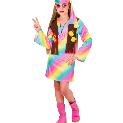 Hippie Meisje Regenboog Kostuum Kind