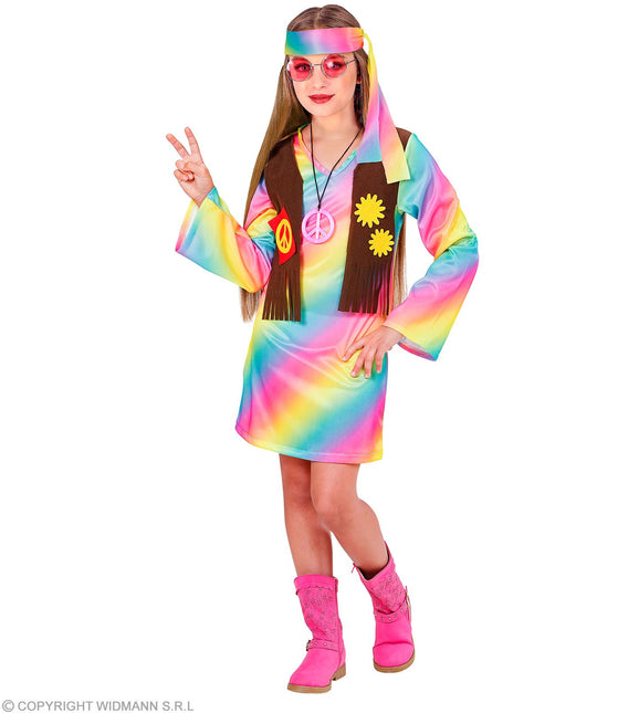 Hippie Meisje Regenboog Kostuum Kind