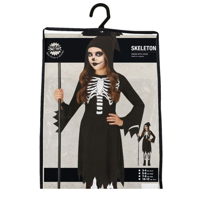 Skelet Halloween Kostuum Kind Zwart