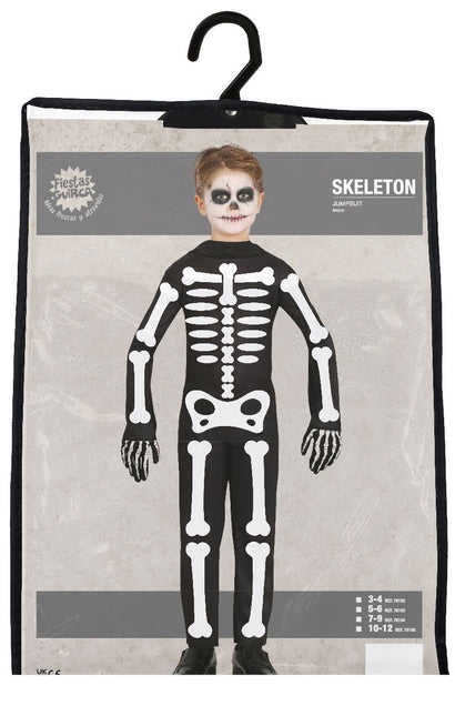 Skelet Halloween Kostuum Kind Wit Zwart