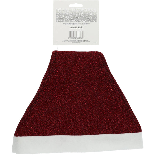 Kerstmuts Rood Glitter