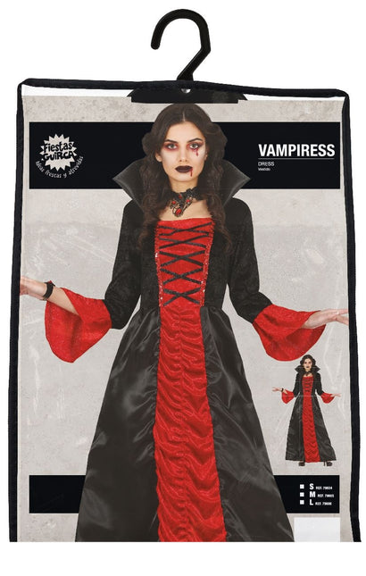 Vampier Halloween Kostuum Dames Rood Zwart