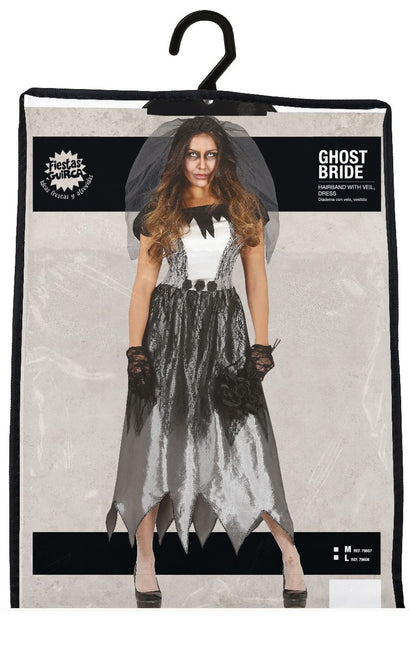 Geesten Bruid Halloween Kostuum Dames Zwart