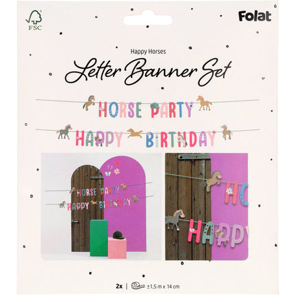 Letterslinger Set - Happy Horses - 1,5 meter