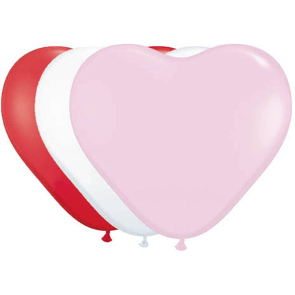 Hartvormige Ballonnen Gemengde Kleuren - 10 inch/25 cm - 8 stuks