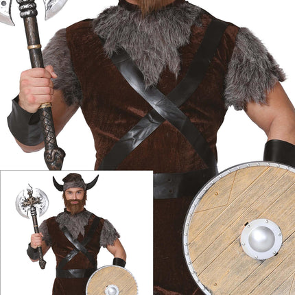 Viking Kostuum Bruin Grijs Heren