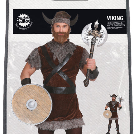 Viking Kostuum Bruin Grijs Heren