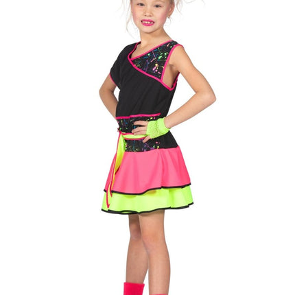 80's jurkje meisjes neon - Partywinkel - 8720059066018