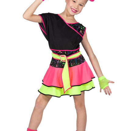 80's jurkje meisjes neon - Partywinkel - 8720059066018