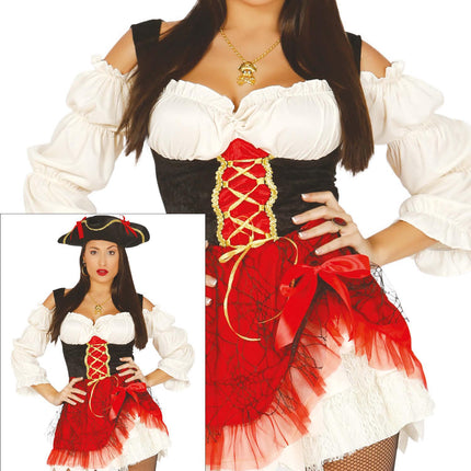 Piratenpak Dames Rood