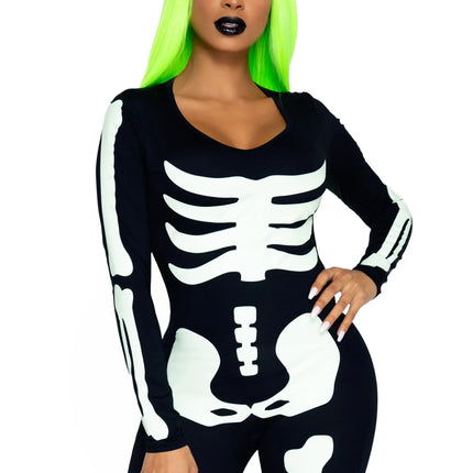 Halloween Catsuit Dames Glow In The Dark Leg Avenue