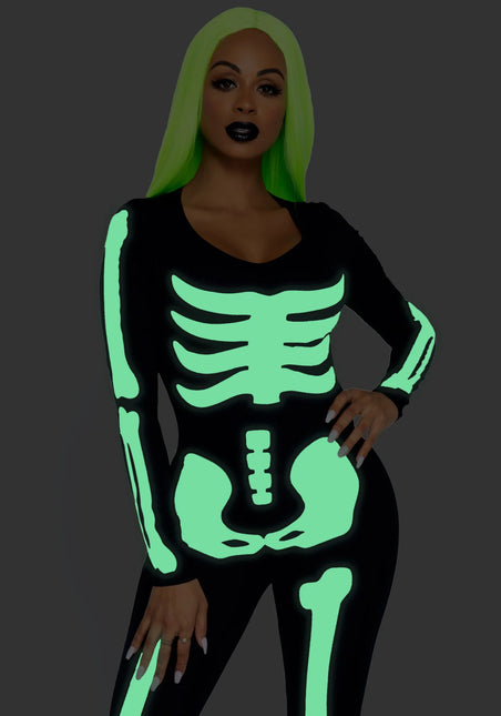 Halloween Catsuit Dames Glow In The Dark Leg Avenue