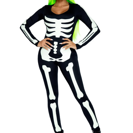 Halloween Catsuit Dames Glow In The Dark Leg Avenue