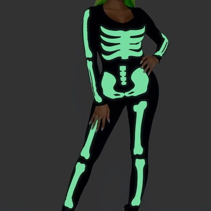 Halloween Catsuit Dames Glow In The Dark Leg Avenue